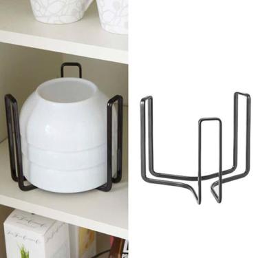 Imagem de Organizador de porta-pratos para louças, 2 peças, MINGFANITY, preto