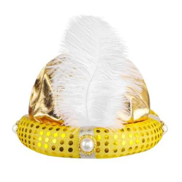 Imagem de Chapéu de turbante Aladdin Gold Indian Sultan King para adulto - Qchom