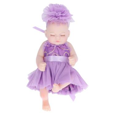 Imagem de Vestido roxo de silicone macio de 26 cm para boneca Reborn VGEBY Rebor