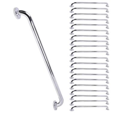 Imagem de Corrimao Alça de Apoio Barra Inox 80cm Kit 20 Uni Acessibilidade Banheiro Box Cadeirante Idoso Deficiente