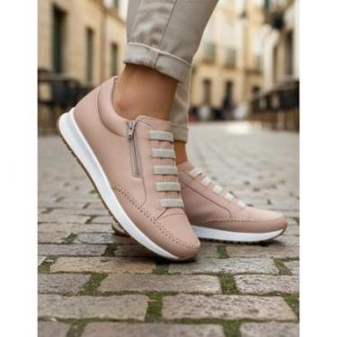 Imagem de Tenis Feminino Casual Confortável Calce Fácil Zíper Lateral-Feminino