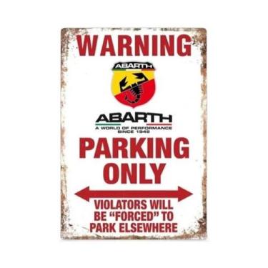 Imagem de Placa Decorativa Vintage Retro De Metal Fiat 127 Abarth Para Bar Ou Pu