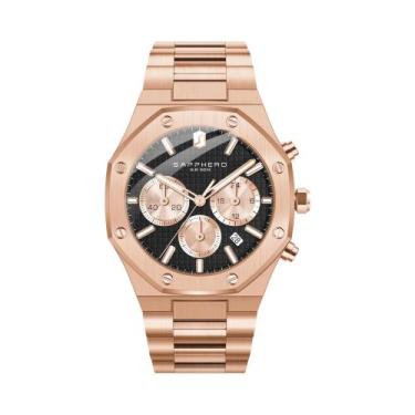 Imagem de Relógio Cronógrafo Masculino À Prova D'água SAPPHERO, Aço Inoxidável, 