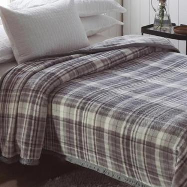 Imagem de Cobertor De Casal Dyuri Plus Madras Jolitex, Cinza