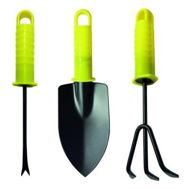 Imagem de Conjunto Jardinagem 3 Peças Ferramentas Horta Planta Ancinho Pazinha E