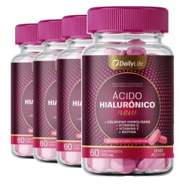 Imagem de Kit 4x Suplemento Acido Hialuronico + Vitaminas C E e Biotina 60 Compr