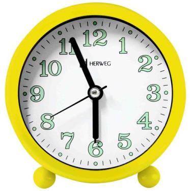 Imagem de Despertador Analógico Quartzo Herweg 2713 268 Amarelo Pantone