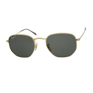 Imagem de óculos de sol Ray Ban Hexagonal mod rb3548-n 001/58 polarizado tamanho