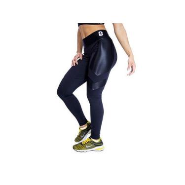 Imagem de CALÇA LEGGING FEMININA PRETA COM RECORTE LATERAL - One Sport, G, Preto