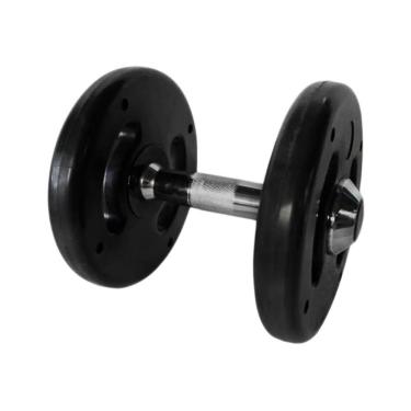 Imagem de Dumbbell Injetado com Pegada Cromada 12kg para Musculação e Treinamento Funcional Anilhas Fitness