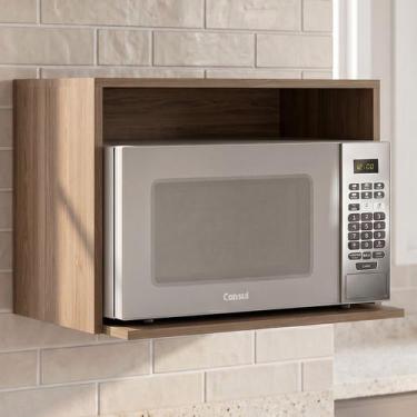 Imagem de Suporte Micro-ondas Forno 58cm Aéreo Grace Carvalho Oak Z44 - Mpozenat