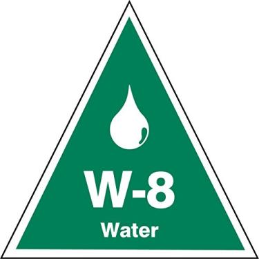 Imagem de Accuform TDK908XVM Adesivo Dura-Vinil "W-8 Água" Fonte de Energia ID Tag, 6,3 cm L x 6,3 cm C, Branco sobre Verde (pacote com 5)