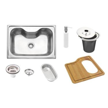 Imagem de Cuba Sobrepor Morgana 60 Fx 68x50 Com Acessórios Tramontina