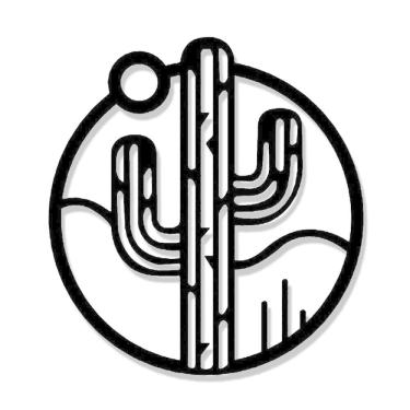 Imagem de Quadro decorativo cacto e sol