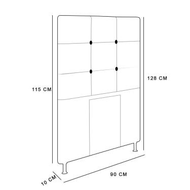 Imagem de Cabeceira Cama Box Solteiro 90cm Corino Bege