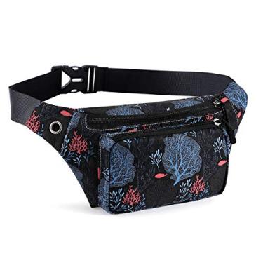 Imagem de KAMO Pacote de fanny, mochila de cintura resistente à água poliéster durável pequena ao ar livre leve mochila transversal para mulheres homens senhoras meninas adolescentes