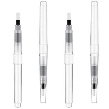 Imagem de 4 peças estilo lápis, umidificador de envelope, umidificador de carimbo com cabeça de escova de nylon seladora de carta de correspondência para sala de aula de escritório, transparente