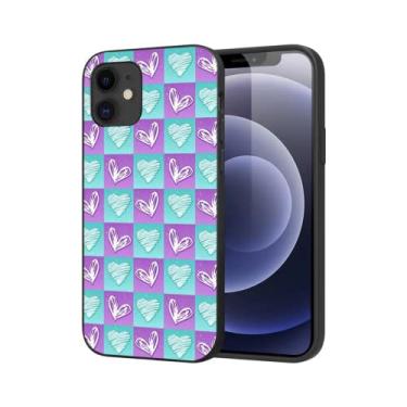 Imagem de CUTTIZ Capa de telefone compatível para iPhone 14 Plus masculina menina padrão de amor para iPhone 13 11 12 14 Pro Max Mini 6 7 8 Plus XS XR capa de telefone personalizada fofa macia exclusiva (D16, iPhone 12 Pro)