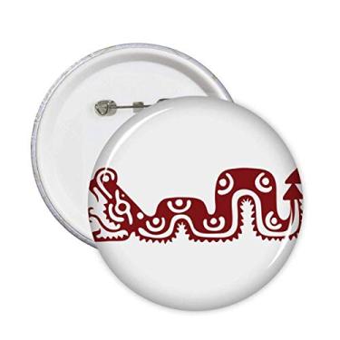 Imagem de Totems mexicana cobra mexicana alfinetes de civilização antiga botão emblema acessório decoração 5 peças