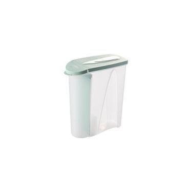 Imagem de Porta Sabão Em Pó De Plástico 1 Kg Com Tampa E Dosador Verde-Branco -