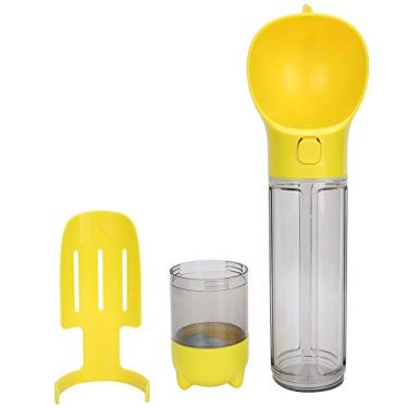 Imagem de Pet Water Dispenser Feeder 2 in 1 Dogs Travel Water Bottle Dispenser with Food Container for Puppy, Cats, Hamsters, Rabbits and Other Small Animals(Yellow)