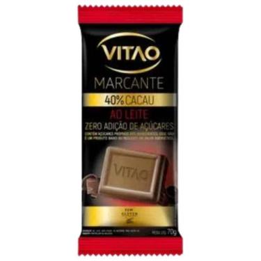 Imagem de Barra De Chocolate - Zero Açúcar - Ao Leite - 40% Cacau - 70G - Vitao