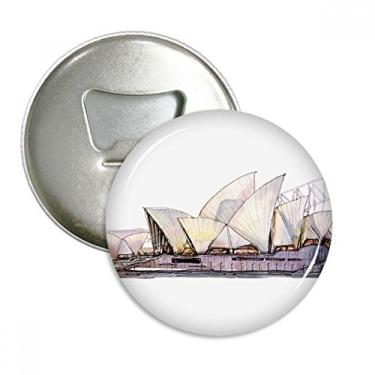 Imagem de Sydney Opera House in Sydney Abridor de garrafa redondo com ímã, 3 peças, presente