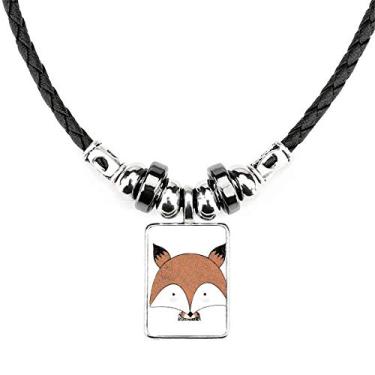 Imagem de DIYthinker Colar de Raposa Imaturo Estilo Simplicity Joia Torque Pingente de Corda de Couro