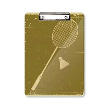 Imagem de Prancheta esportiva Badminton padrão ilustração prancheta pasta escrita placa de suporte A4