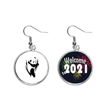 Imagem de Simple Stick Figure Panda Lovely Ear Pendants Jewelry 2021 Blessing