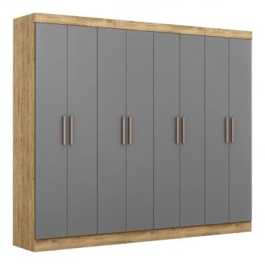 Imagem de Guarda Roupa Casal Paris 8 Portas Mdp Cappuccino Onix Maxel Cappuccino/onix