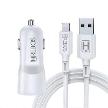 Imagem de Carregador Veicular Lightning  2 Entradas USB Hrebos HS-80i