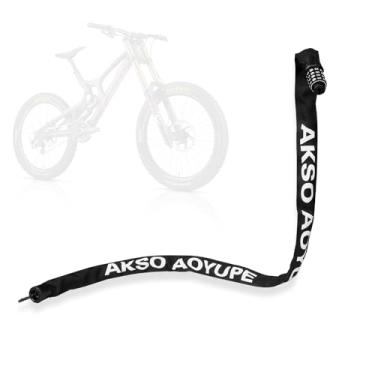 Imagem de Cadeado de corrente de bicicleta, combinação de 4 dígitos, corrente antifurto, trava de bicicleta de aço endurecido para capacetes, bicicletas, bagagens, mochilas, bicicletas elétricas, motocicletas,