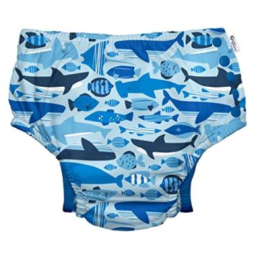 Imagem de i play. por green sprouts reutilizável, fralda de natação ecológica com reforços, FPS 50, 12 meses, azul submarino, design patenteado, certificado STANDARD 100 pela OEKO-TEX, Azul submarino, 12 meses