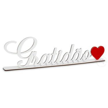 Imagem de Letreiro Decorativa - Gratidão Branco - Enfeite para Sala Rack - Magic