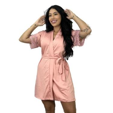 Imagem de Robe Roupão Kimono Feminino  Manga Curta com Rendas  030 - La Belle Ce