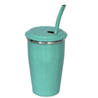 Imagem de Kit Copo Liso Bomba Metal Colorido Terere Térmico Verde Aniz - Gastrob