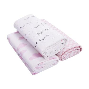 Imagem de Cueiro Flanelado Papi Baby 100% Algodão 1,00x80cm Kit C/ 3 Unidades, F