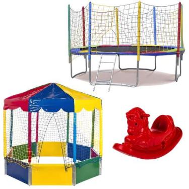 Imagem de Diversão Garantida Cama Elástica 3,05m  Piscina de Bolinhas Oitavada P