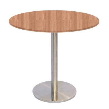 Imagem de Mesa Bistrô Beta 112,50 cm (Alt) Disco Redondo Tampo MDP Redondo 60 cm (Larg) x 2,50 cm (Alt) Noce Naturalle