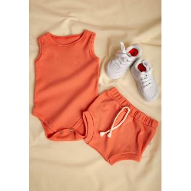 Imagem de Conjunto Moda Bebê canelado Tangerina                                 