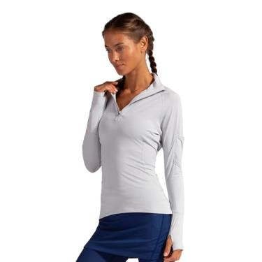 Imagem de BloqUV Blusa feminina com zíper, cinza macio, médio