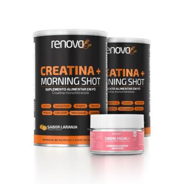 Imagem de 2 Potes Creatina + Morning Shot C/Creme Resveratrol-Renovabe - Renova 