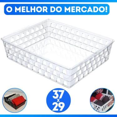 Imagem de Cesto Caixa Organizador Multiuso Grande Plástico Reforçado - Uninjet, 