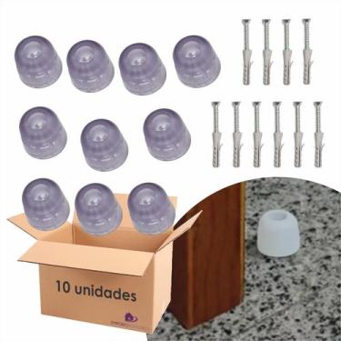 Imagem de Kit 10  Batedor De Porta Amortecedor Pé De Apoio Pvc - EMPÓRIO ACESSÓR