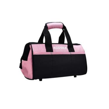 Imagem de Bolsa de ferramentas ACOSEA rosa com boca de 13 cm de largura com 12 b