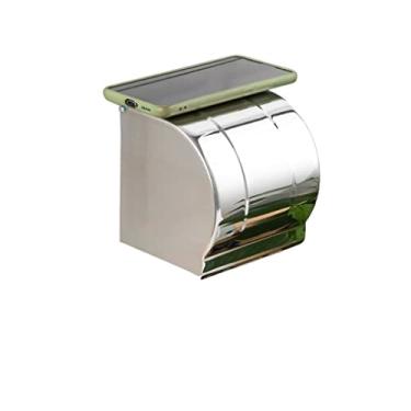 Imagem de Caixa Dispensadora de Lenços Caixa de Papel Higiênico Caixa de Papel Sem Perfuração Caixa de Papel Impermeável Prateleira de Papel Higiênico Suporte de Caixa de Lenço Prata Preta (Cor: B) (D)