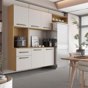 Imagem de Kit Completo De Armário Aéreo Clean 6p Cozinha P Apartamento - Metal M