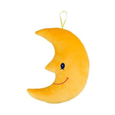 Imagem de Lua Amarela com Rosto de Pelúcia 41cm Decoração Quarto Infantil Crianç