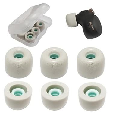 Imagem de Mijusun Pontas De Espuma Para Fones Ouvido Sony Wf-1000Xm4/Wf-1000Xm5, Capa Protetora Memória Linkbuds S, 3 Pares, Cinza Escuro